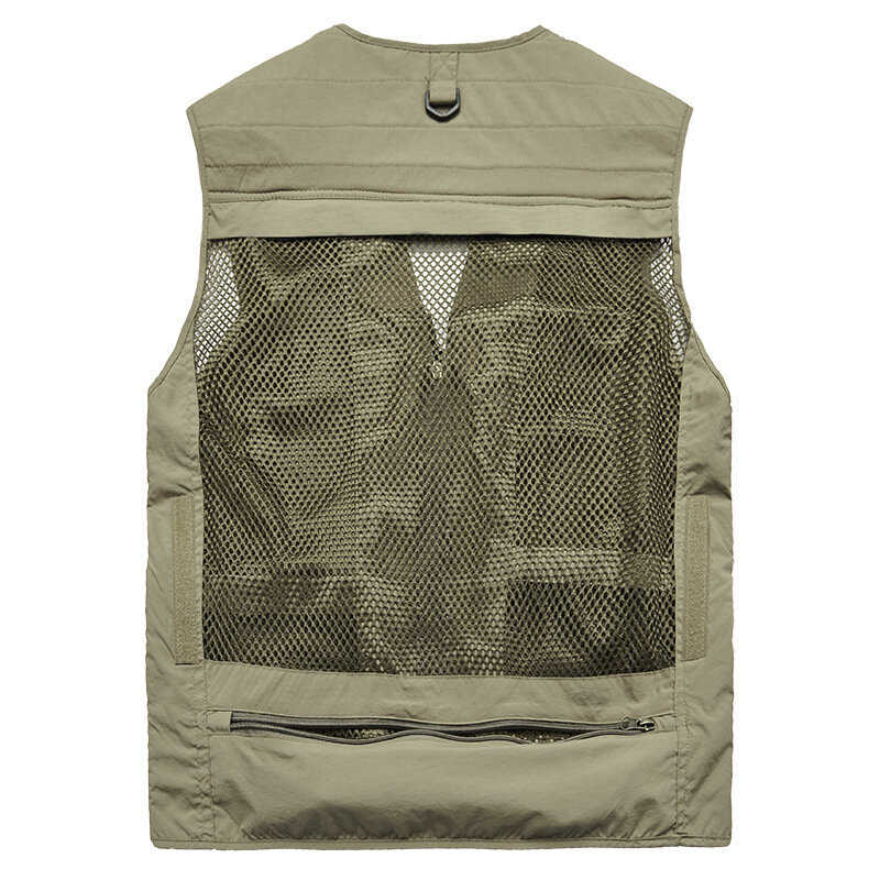 QUHNBGY 2024 Outdoor Leisure Vest Men's New Multi-Pocket Breathable Outdoor Sports Coat High-Quality Design Leisure Vest Men