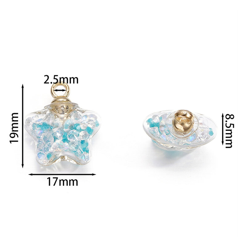 10pcs 17x19mm leuchtende Treibsand perlen fünfzackige Stern anhänger Anhänger Ornamente für Halskette Ohrringe DIY Schmuck herstellung