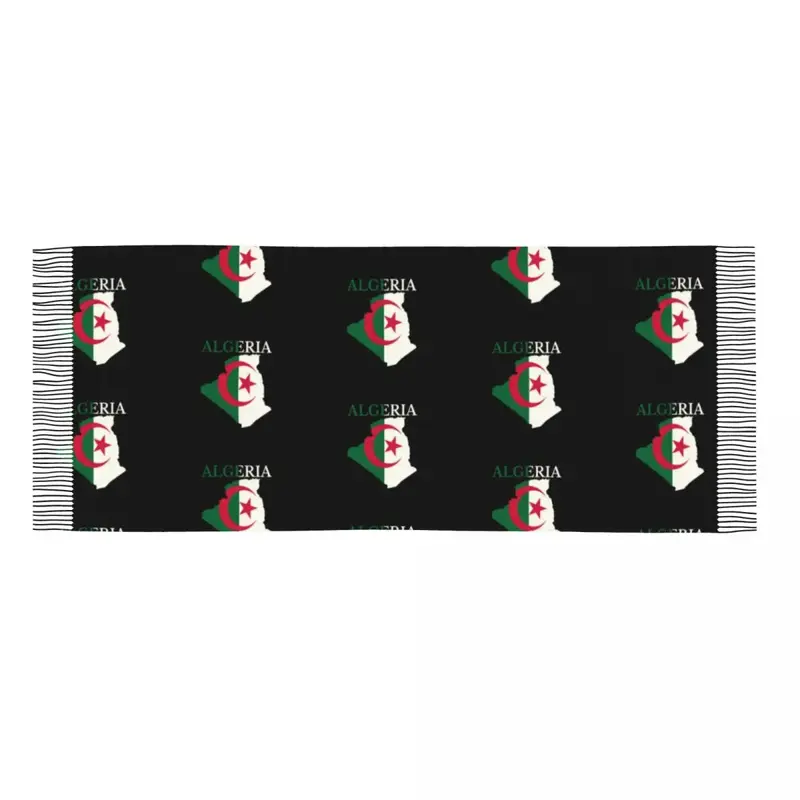 Écharpe personnalisée imprimée de la carte algérienne pour hommes et femmes, écharpes chaudes d'automne, châle rond en forme de cœur préliminaire, hiver
