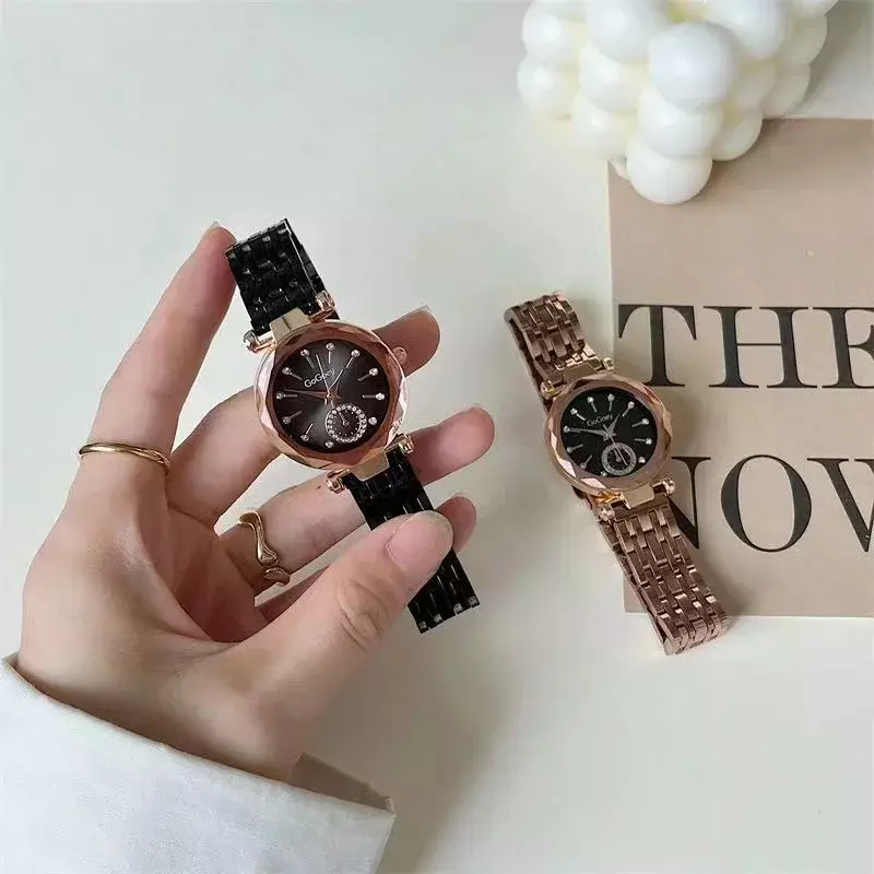 นาฬิกาผู้หญิงมีแบรนด์ใหม่2024เรือนนาฬิกาข้อมือควอตซ์ของขวัญนาฬิกาข้อมือสำหรับสุภาพสตรีสายเหล็กแบบดร็อปชิปปิ้ง reloj mujer marcas famosas de lujo
