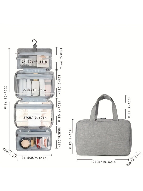 1pc multifunzionale pieghevole separazione asciutta e bagnata borsa da toilette borsa per cosmetici borsa per cosmetici adatta per donne e ragazze viaggi