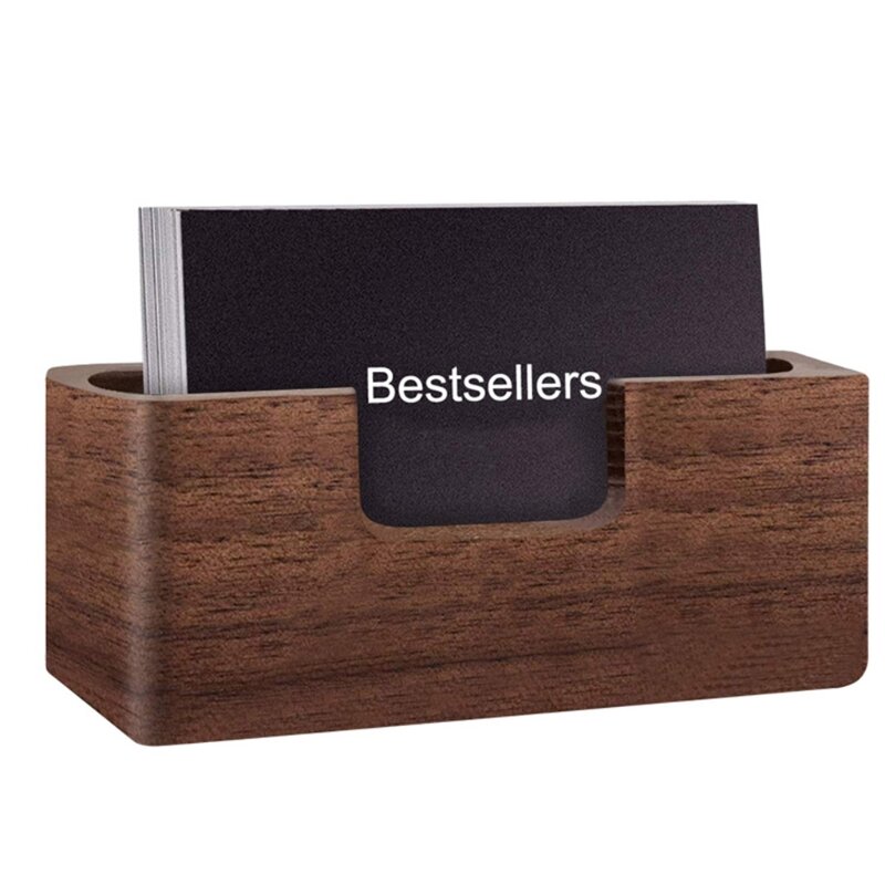 Practical Business Card Holder for Desk Wood Cell Phone Stand Card Display Stand Office Desktop Large Dropship