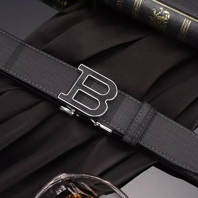 Luxury Brand Designer Belts Men Width 3.4cm Fashion Automatic Buckle Genuine Leather Men's Jeans High Quality Waist Male Strap