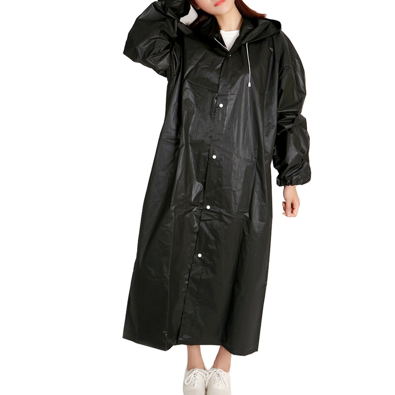 EVA 유니섹스 비옷 남녀 공용, 2022 고품질, 145x68CM, 두꺼운 방수 비옷, 여성 및 남성 블랙 캠핑, 방수 레인웨어