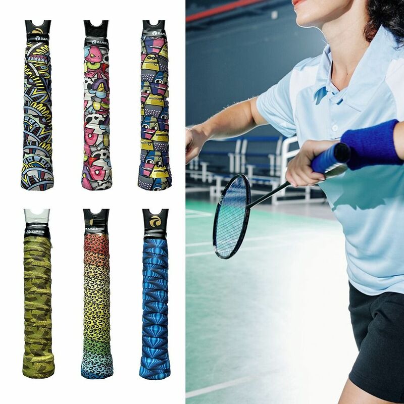 Многоцветные ракетки для бадминтона, амортизирующие новые накладки для теннисной ракетки с принтом, самоклеящаяся удочка