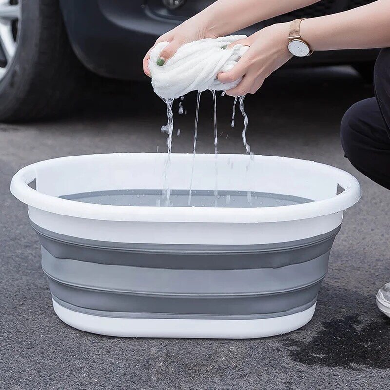 24L Hot Selling Silicone Dirty Laundry Basket Folding Collapsible Home Storage Basket