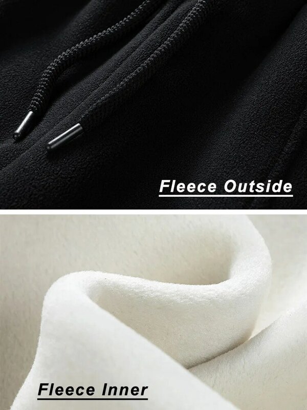캐주얼 따뜻한 지퍼 포켓 스웨트팬츠 남성용, 두꺼운 조깅 스포츠웨어 트랙 팬츠 플러스 사이즈 8XL 겨울