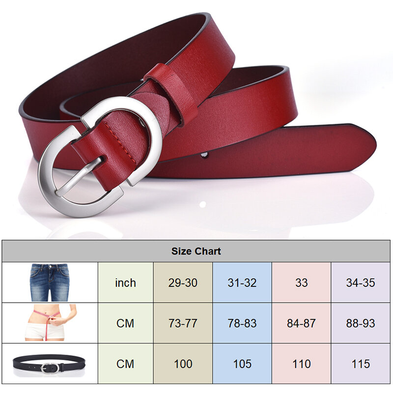 VATLTY 2022 Cintura in Pelle da Donna 2.8 cm Pelle Bovina Naturale Fibbia In Lega D'argento Cintura Sottile Dei Jeans Femminili Pantaloni Cinture Nere Cintura