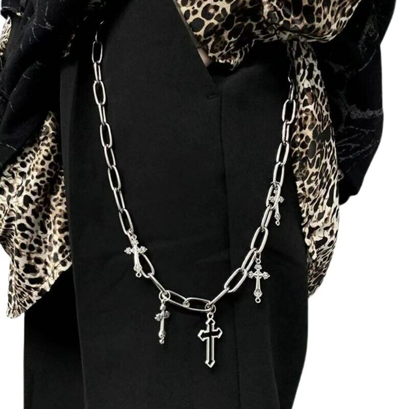 Perhiasan Tubuh Gotik Rantai Saku Fashion untuk Aksesori Rok Rantai Celana Jeans Silang