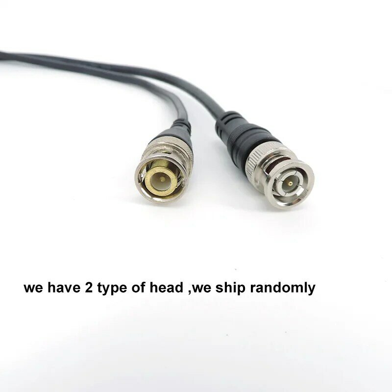 BNC macho para macho fêmea adaptador cabeça dupla cabo vídeo conector extensão fio pigtail para câmera CCTV acessórios 0.5m-3meters 