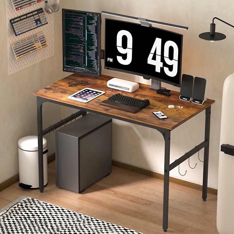 Water Proof Writing Work Adjustable Feet Computer Desk for Small Space/Home Office/Dormitory, 43 Inch