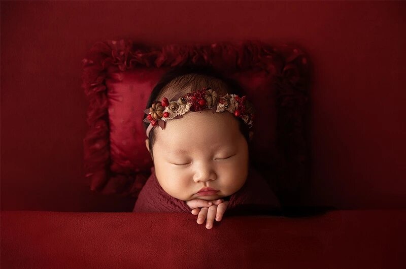 Головной убор для новорожденных девочек, эластичная повязка на голову с бантом и цветами, аксессуары для фотосъемки новорожденных
