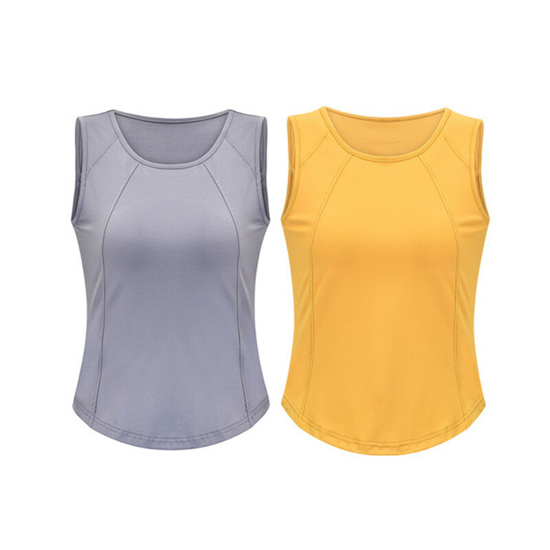 Popular Women Sleeveless Yoga Vest Sports Top Running Clothes Quick-Dry Back Hollow Out Summer Thin Breathable Lady Sports Shirt
