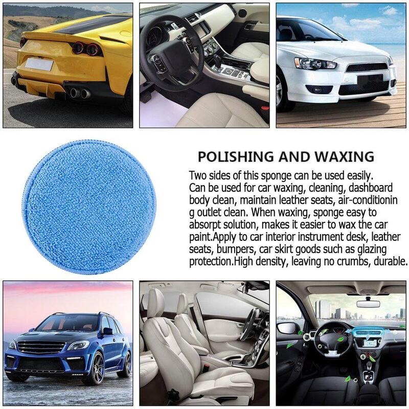 5 Inches Waxing Round Cake Microfiber Polishing And Waxing Sponge Car Wash & Maintenance Car Wash Tools