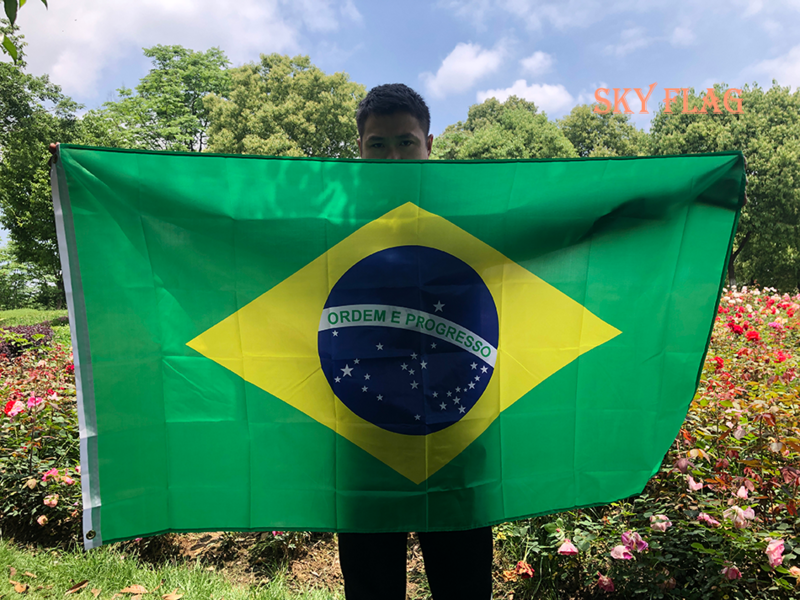 Impressão Digital Bandeira Brasileira para Celebração, Bandeira do CÉU Grande Brasil Bandeira, Poliéster Bandeira Pendurada, 90x150cm