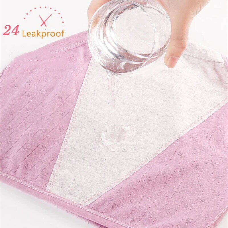 Cuecas menstruais mais calcinha de algodão tamanho para menstruação cintura alta à prova de vazamento calças de período fisiológico XL-6XL cuecas