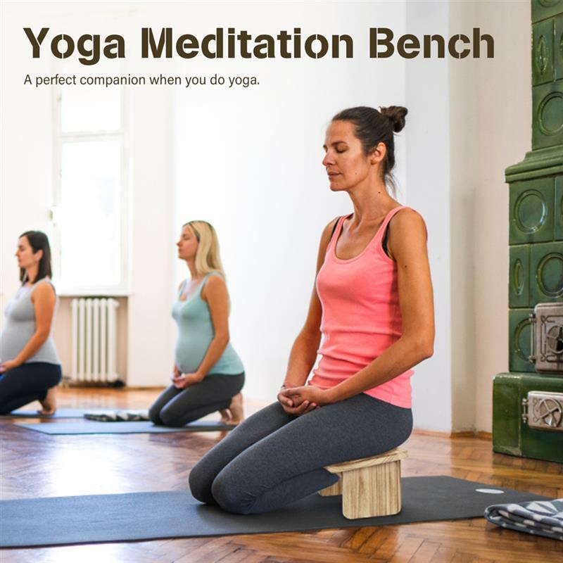 Banc de méditation en bois avec charnières en métal durables, tabouret à genoux ergonomique pliable, banc de prière de yoga