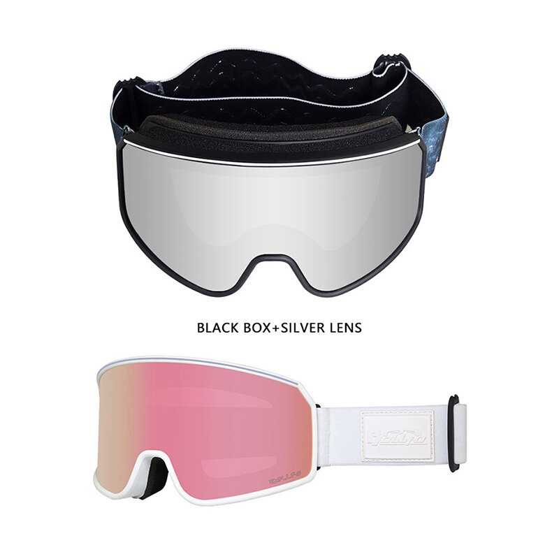 Double Layer Anti-Fog Ski Goggles, Cilíndrico, Anti-UV, Esportes ao ar livre, Óculos Card, Miopia Spot, Cabelo Liso, Novo, 2022