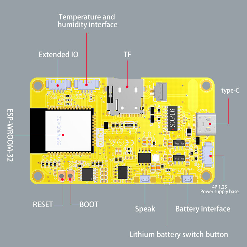 Placa de Desenvolvimento ESP32 Arduino LVGL, WiFi e Bluetooth, 2.4 "240x320 Smart Display Screen, 2.4" Módulo TFT LCD