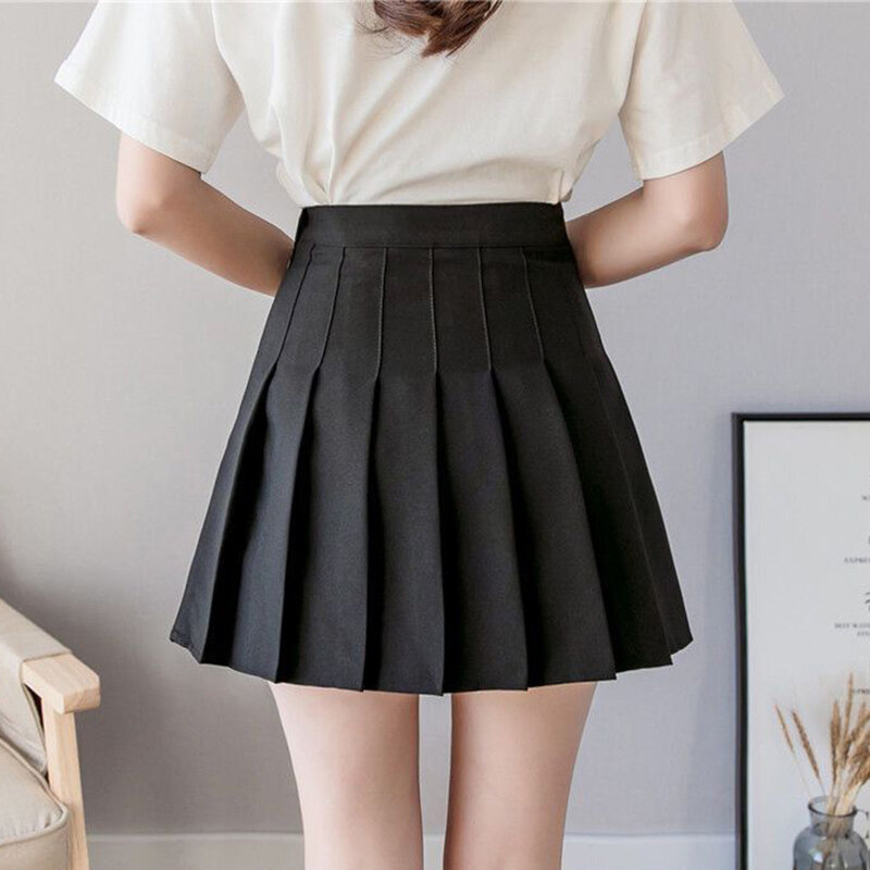 Vestido corto de cintura alta para mujer, de larga duración minifalda, alta calidad, a la moda, estilo japonés, ocio