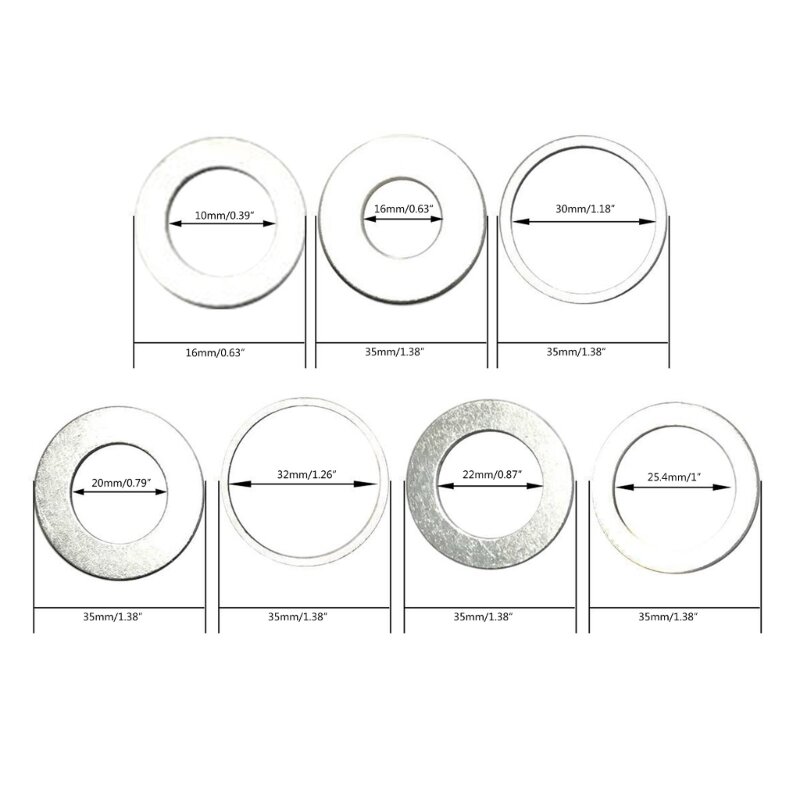 K1KA Circular Saw  Pengurangan Cincin Kecepatan Tinggi Stainless Steel Cutting Disc Cincin Konversi Alat 7Pcs