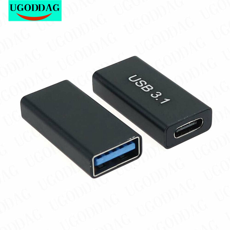 1/2 Stück USB 3,0 Koppler Buchse zu USB Typ C Buchse Adapter Super Speed USB 3,0 Typ C Extender Anschluss Konverter