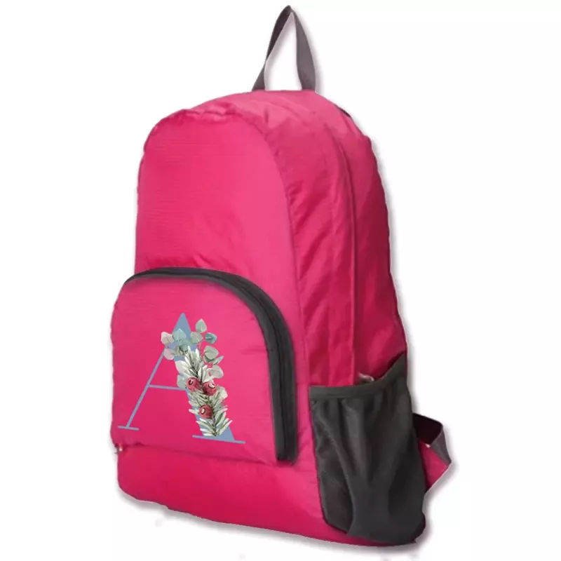 Backpack Women Travel Foldable Portable Daypack Bag Men Mountaineering Backpacks Blue Letter Print Ultralight Hiking Schoolbag
