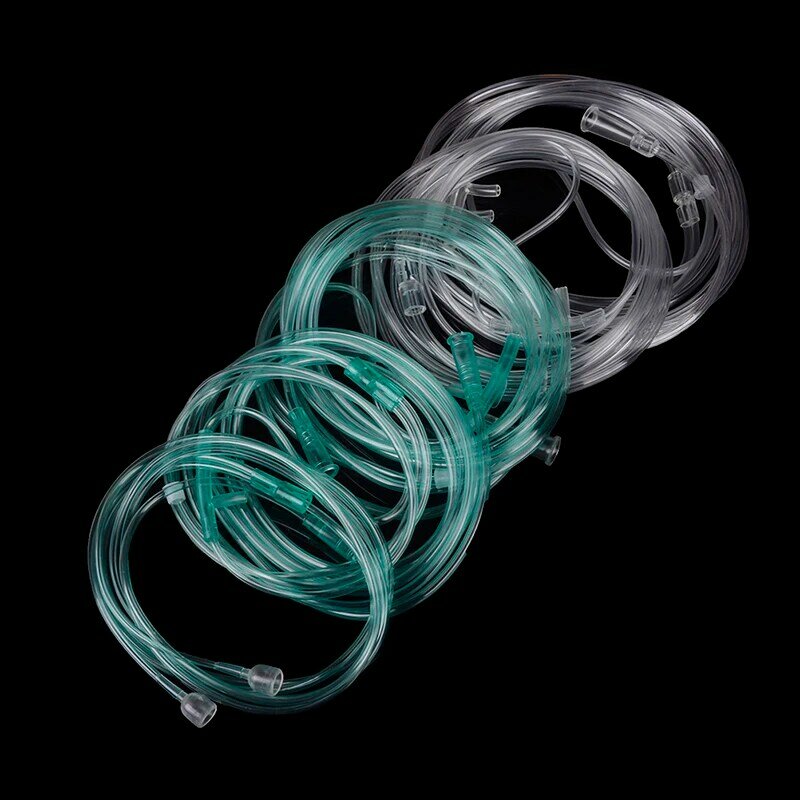 Tubo de oxígeno de plástico desechable, cánula Nasal, tubo de oxígeno de embalaje independiente, máquina de atención médica, cánula de respiración, 1 ud.