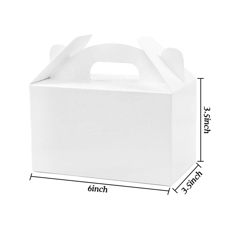 Cajas de cartón blancas personalizadas para fiesta, caja de regalo de boda plegable, Papel Kraft para dulces y pasteles