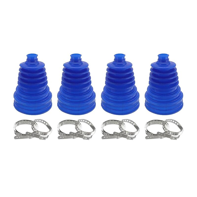 4 Pieces CV Joint Boot Set with 4 Clamps Rubber High Quality Wear Resistant Auto Accessories Durable Replace Parts Universal