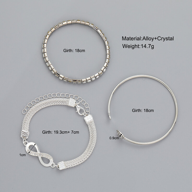 European and American Infinity Diamond Bracelet Personality Simple Unisex Fashion Hand Jewelry