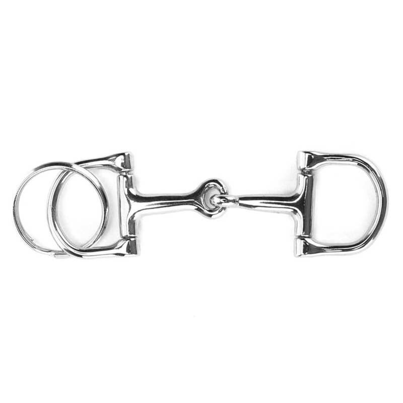 Horse Bit Key Chain Zine Alloy D‑Shaped Snaffle Keychain Durable Silver Horse Snaffle Bits Key Ring Gift for Men Women Dropship