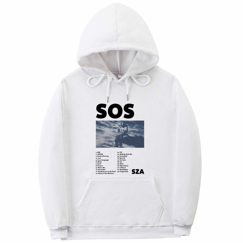 Rapper SZA SOS Graphic Hoodie Men Women Hip Hop Oversized Hooded Sweatshirt Men's Fashion Vintage Hoodies Unisex Casual Pullover