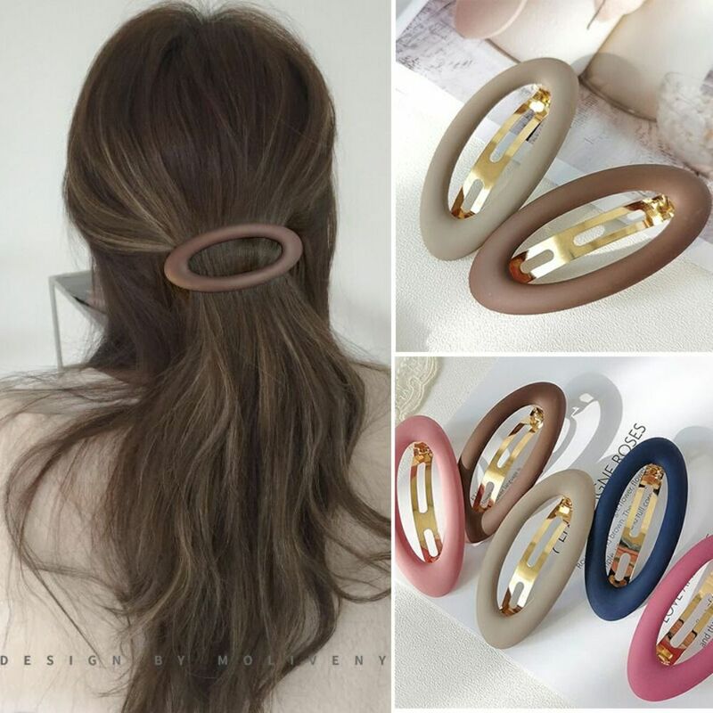 Matte Snap Hair Claw Fashion INS Trendy Solid Color Hairpin Ponytail Holder Hair Clip