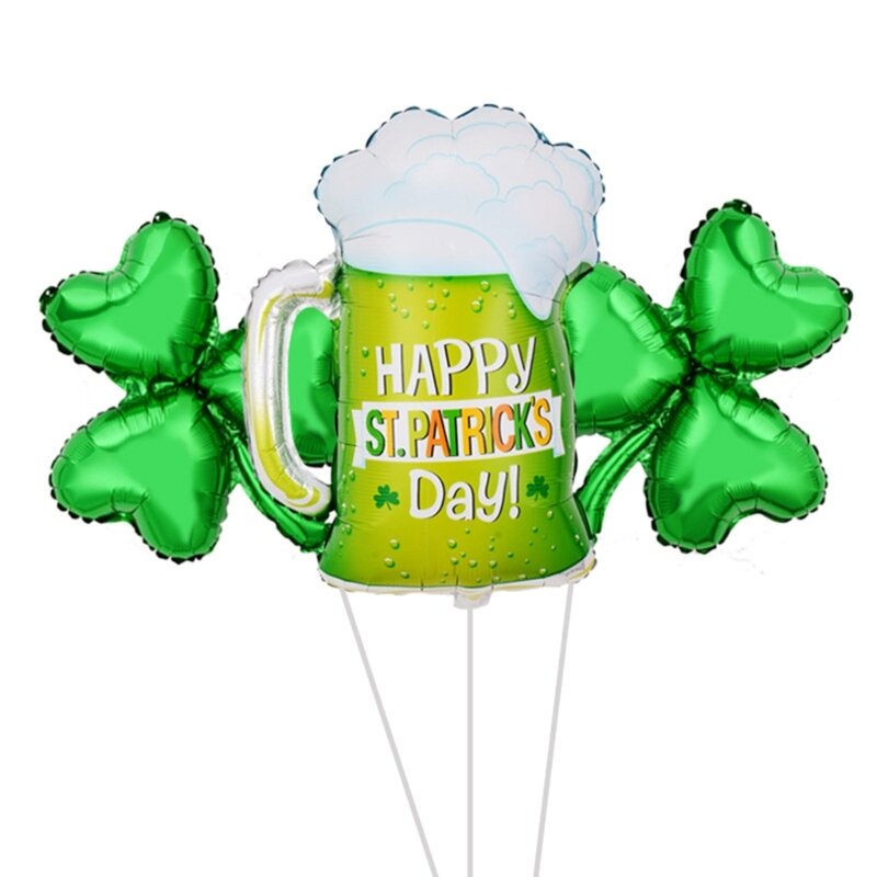 Irlandia Semanggi-Balon St Patricks Hari Shamrock Balon Cangkir Anggur Balon Foil Hijau untuk St Patricks Dekorasi Hari R7RF