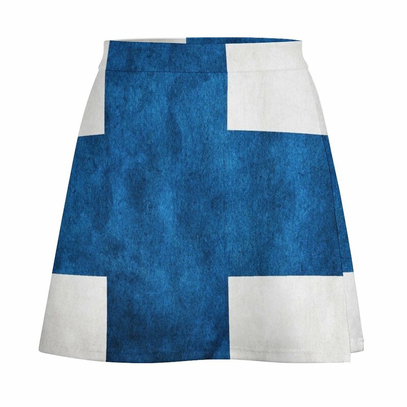 فنلندا | العلم الفنلندي | العلم الوطني من فنلندا تنورة صغيرة النمط الكوري تنورة ملابس النادي الليلي