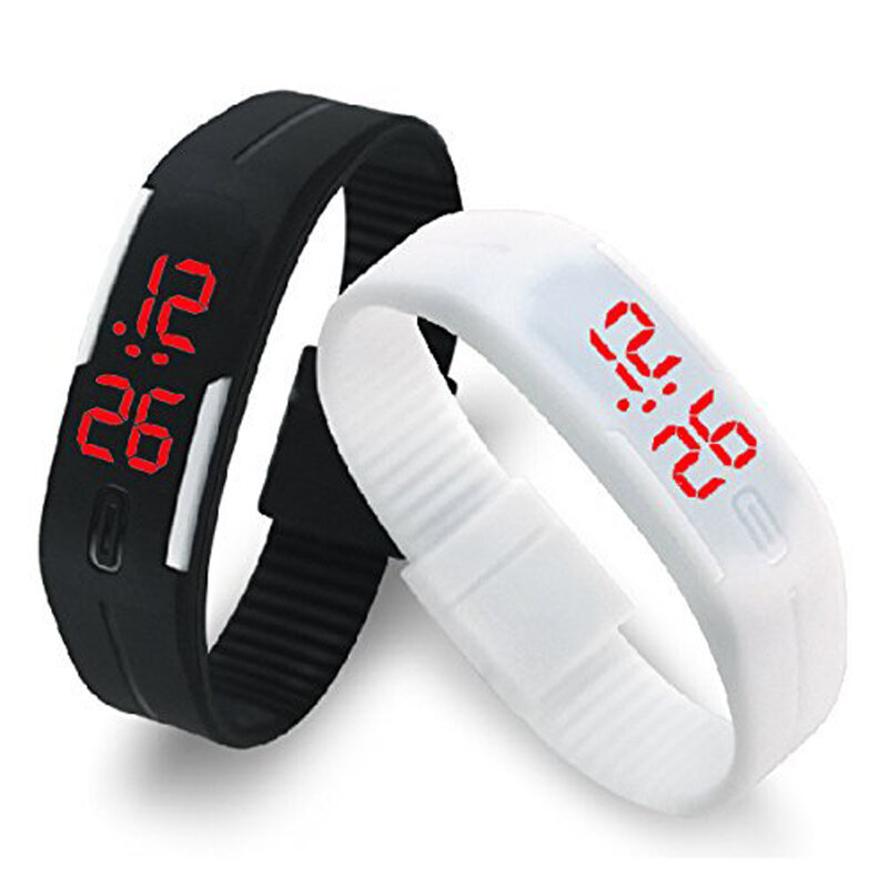 Nowe cyfrowe zegarki LED cukierkowy kolor guma silikonowa ekran dotykowy cyfrowe zegarki kobiety mężczyźni bransoletka dla dzieci sportowy zegarek na rękę