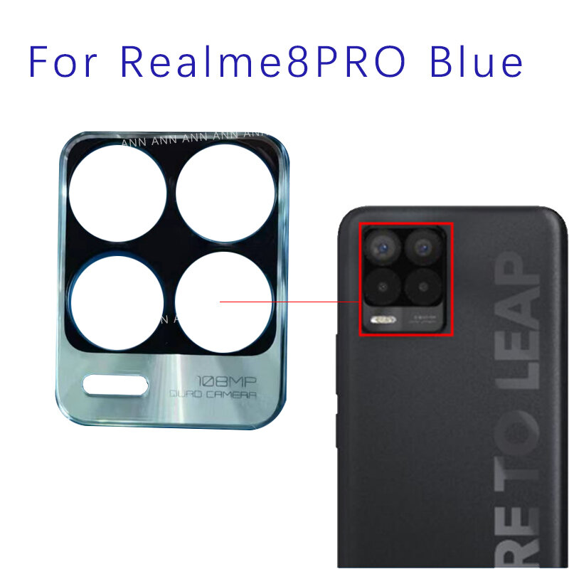 Lente de Cristal para cámara trasera OPPO Realme 8 Pro, piezas de repuesto con pegatina