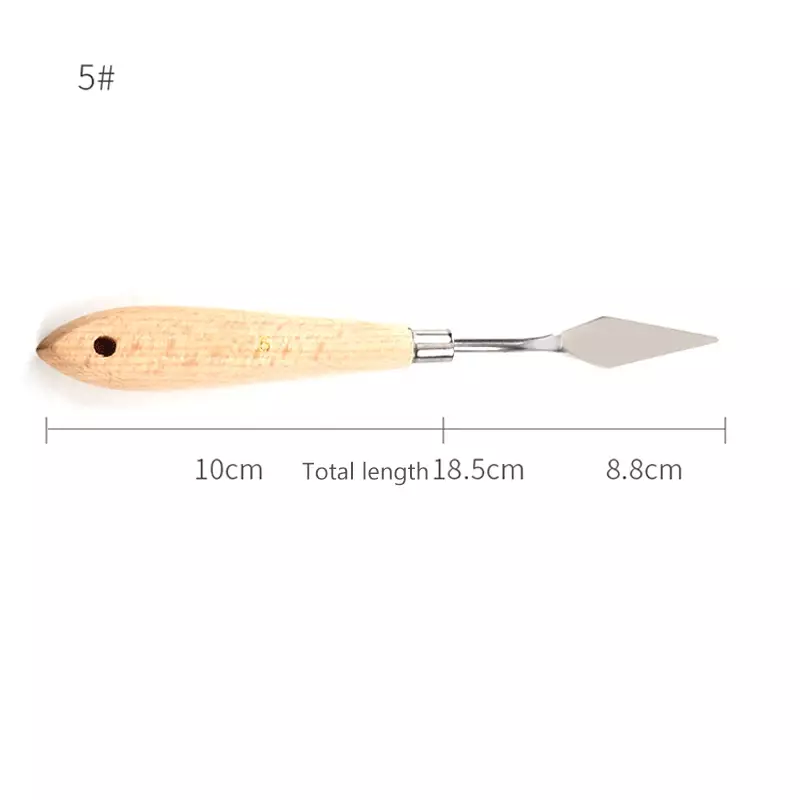 Палетка нож для рисования из нержавеющей стали лопатка палитра нож масляная краска металлические ножи деревянная ручка FC