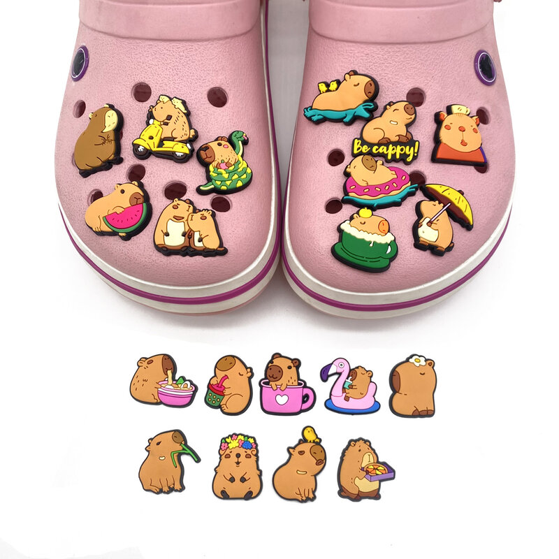 Capibara Animal Cartoon Cute Shoe Charms per zoccoli sandali decorazione accessori per scarpe Charms per regali di amici