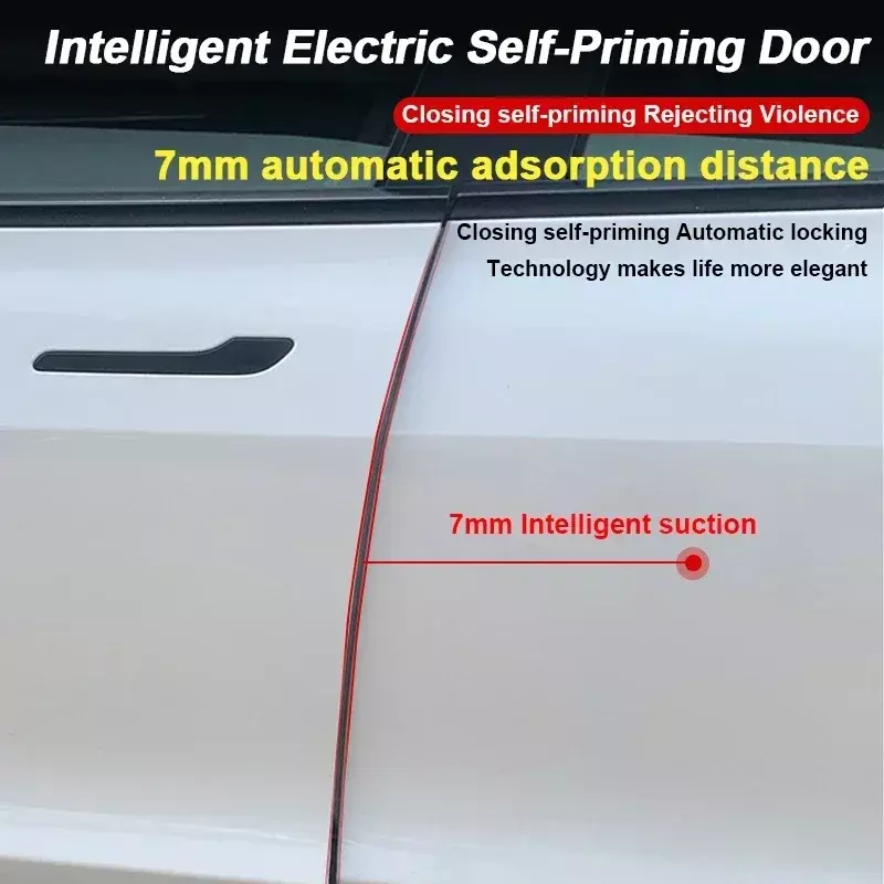 Kunci pintu hisap listrik pintar, 2024 Model 3 Highland untuk Tesla Model lembut tutup Anti cubit Super senyap