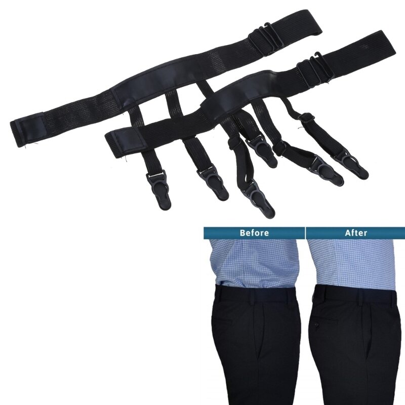 Camisa masculina Estadia cinto com clipes antiderrapantes, apto para o negócio, escritório, Suspender, Cinto de liga, Acessório utilitário, Clássico