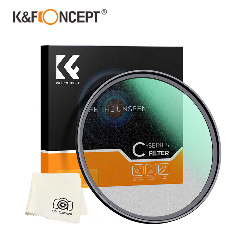 K & F 컨셉 1/2 1/1 1/4 1/8 블랙 미스트 확산 렌즈 필터, 67, 72, 77, 82mm, 49mm, 52mm, 58mm, 62mm, 67mm, 77mm, 82mm