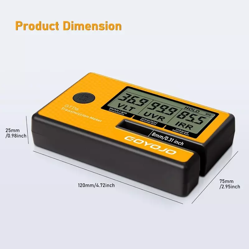 Labs Tint Meter Digital Tint Solar Film Car Transmission Meter 3-in-1 Solar Film Meter VLT UV IR Rejection Tester Dropship LS162