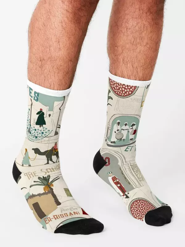 Морокко-винтажные носки с открыткой зимние детские носки мужские женские