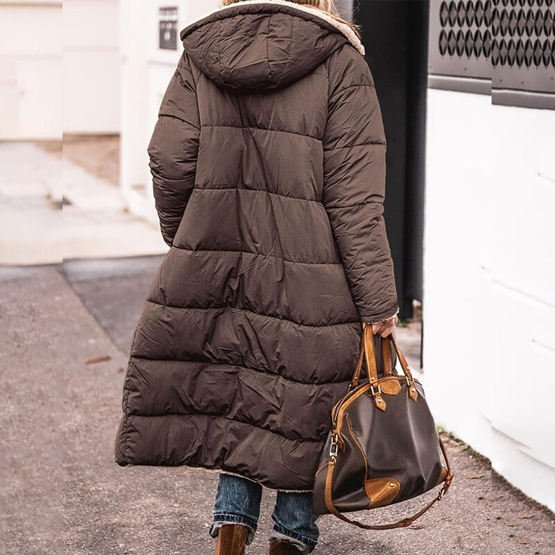 여성용 편안한 데일리 후드 코트, 긴팔 오버코트, 겨울 캐주얼 재킷, 새로운 패션 의류, 1 PC