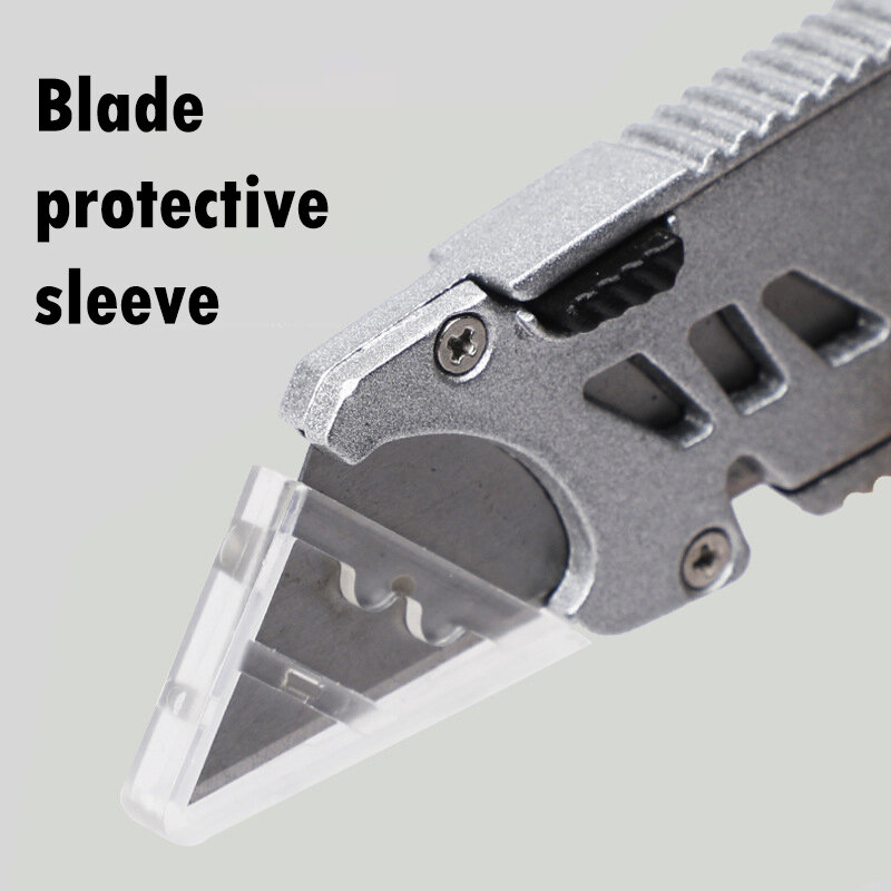Reinforced Folding Utility Knife Multifunctional Pipeline Cable With Spare Blade Stainless Steel Safe Cutting Office Supplies