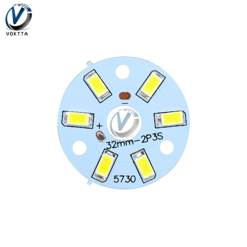 Painel de luz LED branco SMD, diodo emissor, SMD Highlight Lamp Board, cúpula interior do carro, 3W, 5730, 5pcs