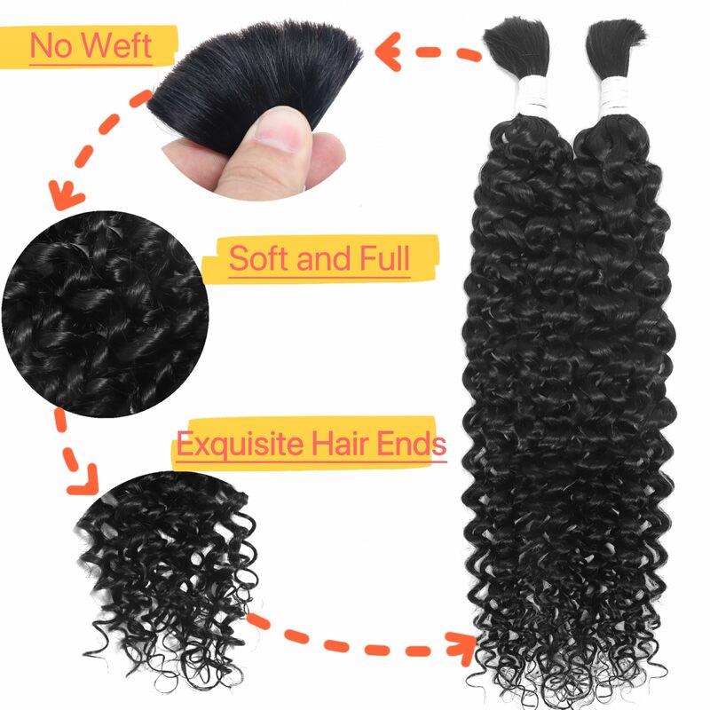 28 Inch Deep Wave Bulk Human Hair Braiding Hair 1 Bundle 50g Brazilian Virgin Hair for Human Hair Extensions No Weft Virgin Hair