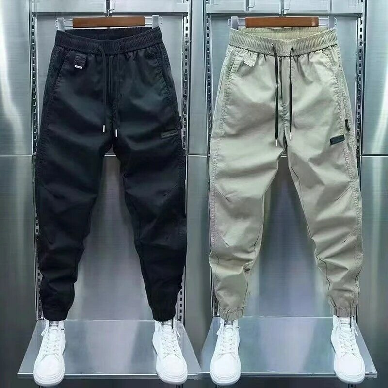 Bawełniane spodnie Cargo spodnie męskie Streetwear hiphopowe spodnie dresowe męskie na co dzień spodnie haremowe letnie Harajuku szczotkowane spodnie męskie